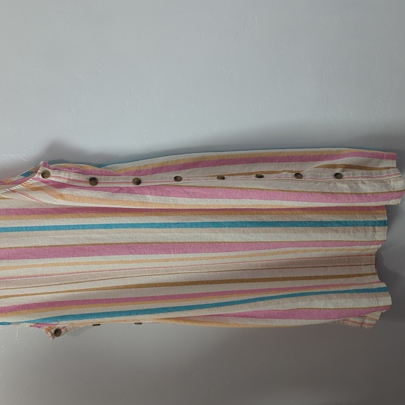 Westbound Multi Colored Vertical Linen Blend Midi Dress Size 1X - Picture 4 of 14